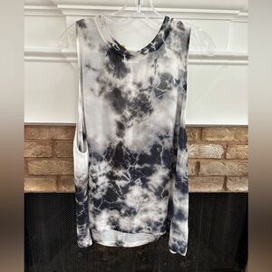Lacausa Tie-Dye Sleeveless Women's Top - Black and White XS